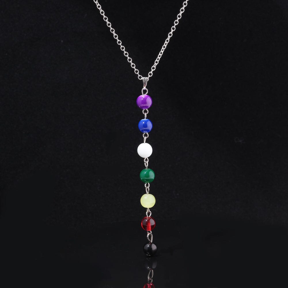 7 Chakra Balancing Reiki Rainbow Stone Beads NecklaceNecklace