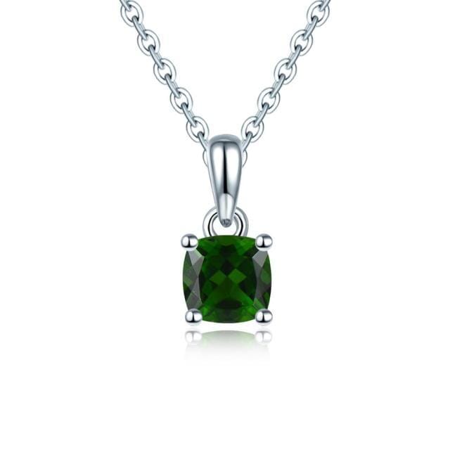 925 Sterling Silver Natural Emerald PendantPendant