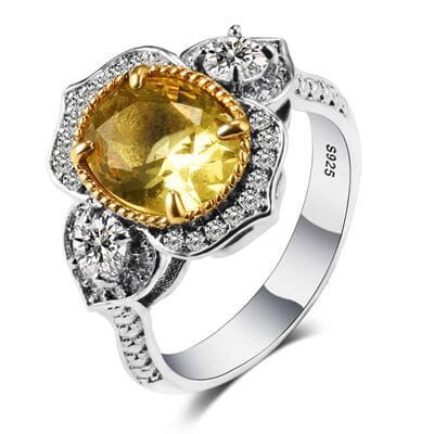 Precious Citrine Ring - 925 Sterling SilverRing9Yellow