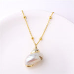 Boho Shell Necklace Sea Shell Chain Pendant NecklaceNecklace14 about 2-2.5cm