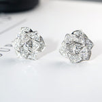 Flower Diamond Stud Earrings - 925 Sterling SilverEarrings