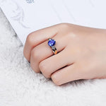 Classic Luxury Oval Sapphire Gemstone Adjustable Ring - 925 Sterling SilverRing