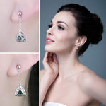 Vintage Triangle Emerald Drop Earrings - 925 Sterling SilverEarrings