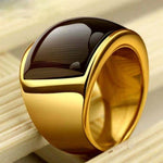 Stainless Steel & 18K Yellow Gold Plated Opal RingRing
