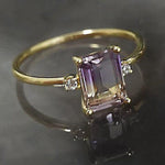 Light Luxury Charm Amethyst Faceted Geometric RingRing