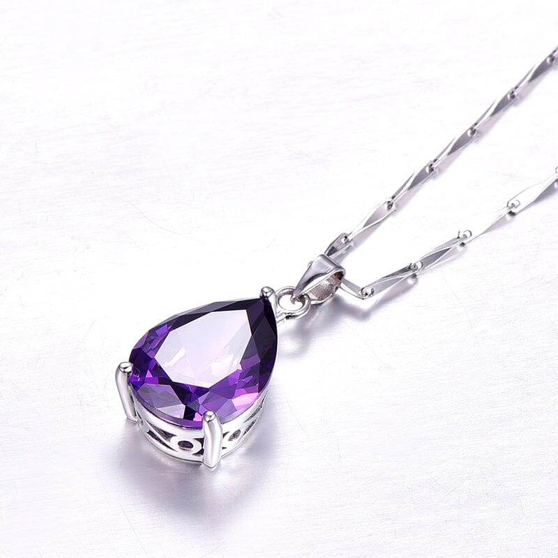 Amethyst Jewelry Set - 925 Sterling SilverNecklace