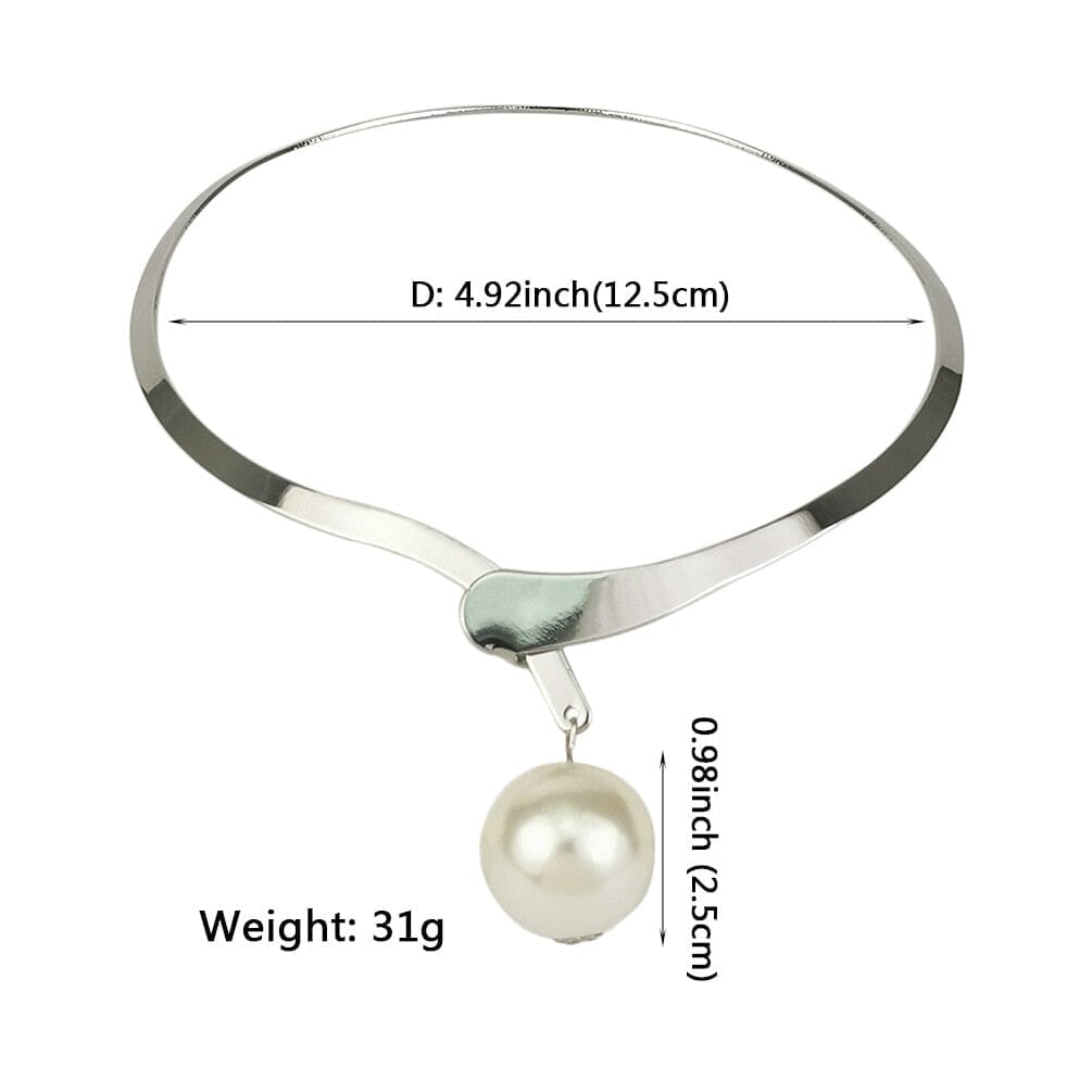 Elegant Simple Water-wave Pearl NecklaceNecklace