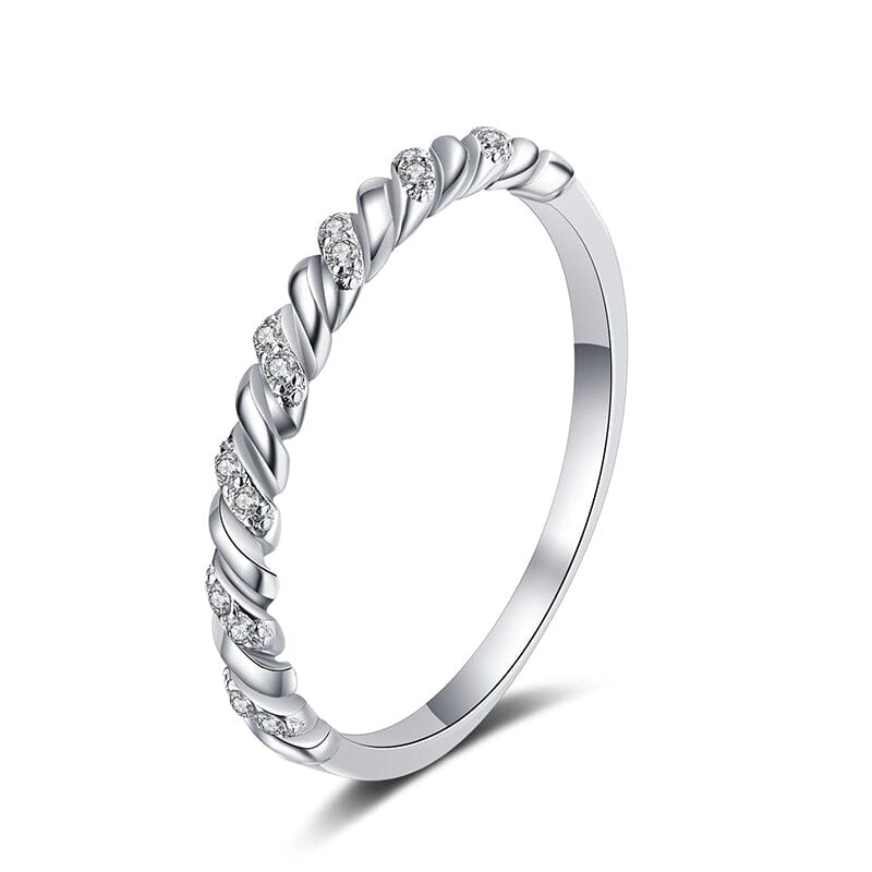 Twisted Diamond Ring - 925 Sterling SilverRing15