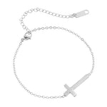 Crucifix WWJD Cross Charm BraceletsBraceletSilver Plated