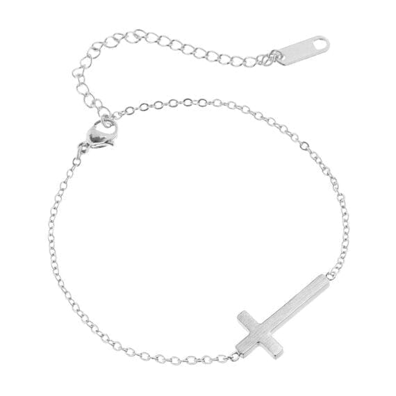 Crucifix WWJD Cross Charm BraceletsBraceletSilver Plated