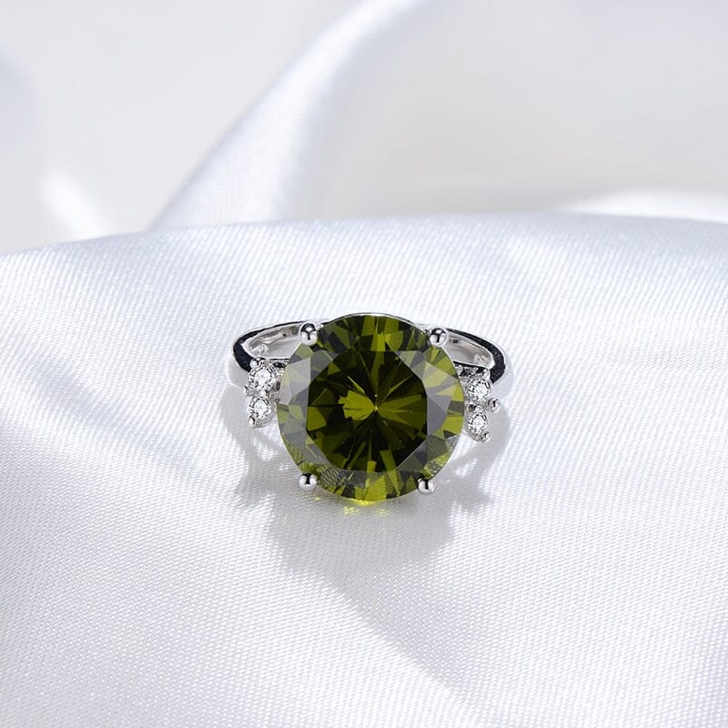 Solitaire Green Spinel Section Peridot RingRing