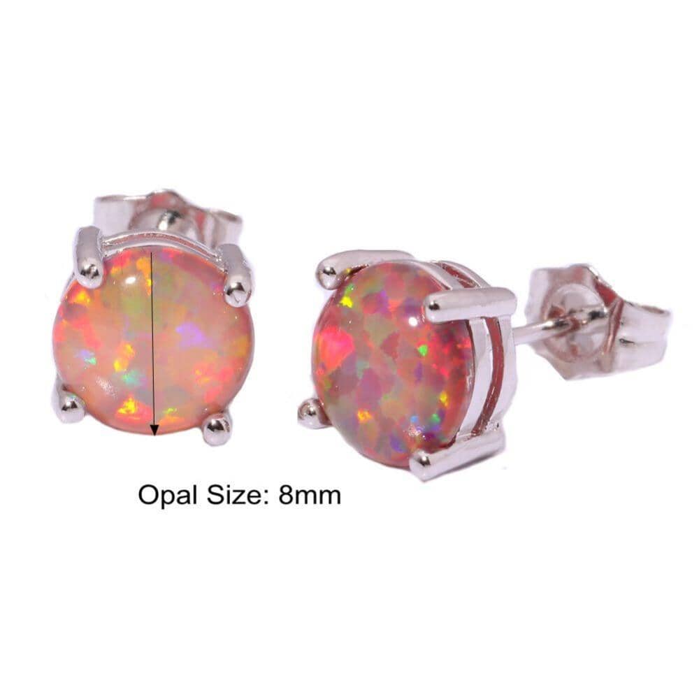 Orange Fire Opal Silver EarringsEarrings