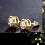 Sparkling Diamond Stud Earrings - 925 Sterling SilverEarrings