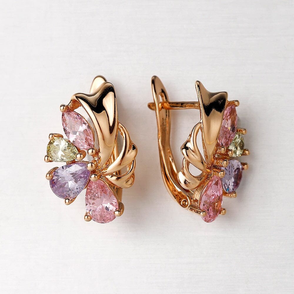 Minimalist Golden Crystal Stud EarringsEarrings