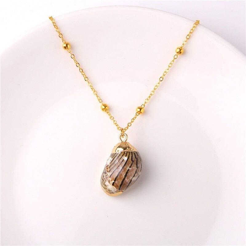 Boho Shell Necklace Sea Shell Chain Pendant NecklaceNecklace18 about 2.7cm