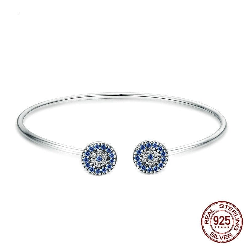 Bella Sapphire CZ Cuff Bangle Bracelet - 100% 925 Sterling SilverBracelet