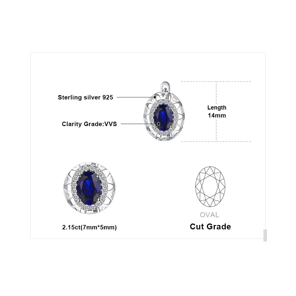 Fashion Statement Oval-Cut Created Sapphire Hoop Earrings - 925 Sterling SilverEarrings