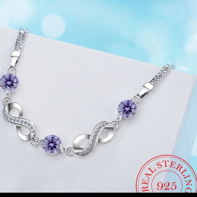 Endless Love Infinity Chain Link Adjustable Bracelet - 925 Sterling SilverBracelet