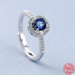 High Quality Sapphire Adjustable Ring - 925 Sterling SilverRing