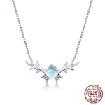 Sky Topaz Unicorn Necklace - 925 Sterling Silver