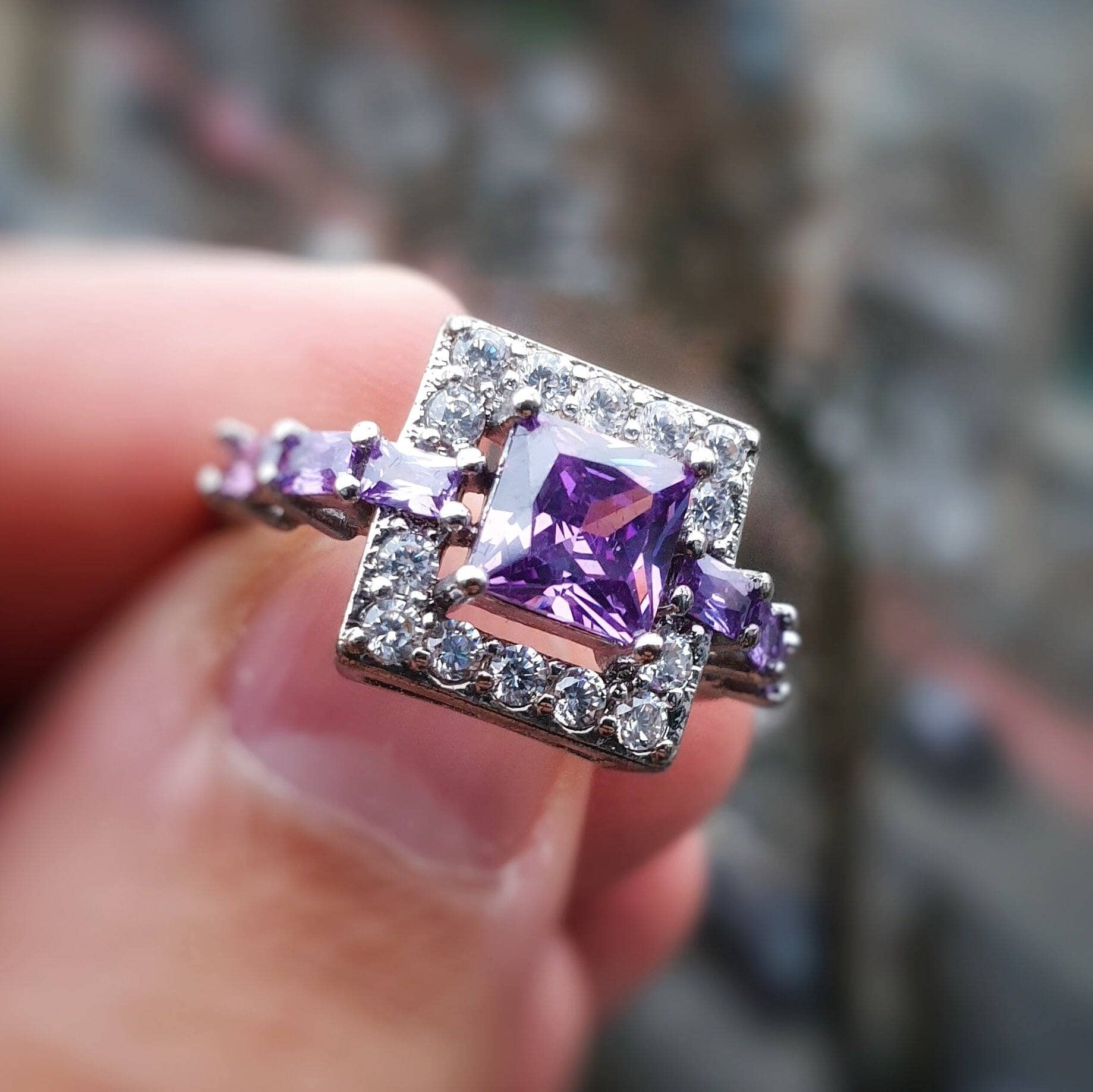 Amethyst Square Crystal RingRing