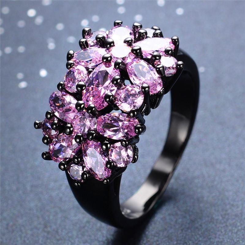 Pink Sapphire Black Gold RingRing