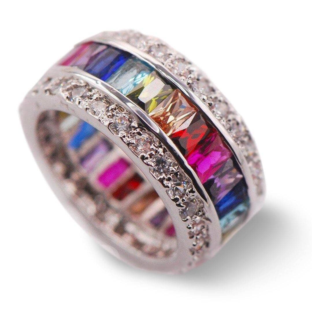 Multi Gemstone Ring - 925 Sterling SilverRing