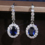 Classic Elegant Sapphire Drop Earrings - 925 Sterling SilverEarrings