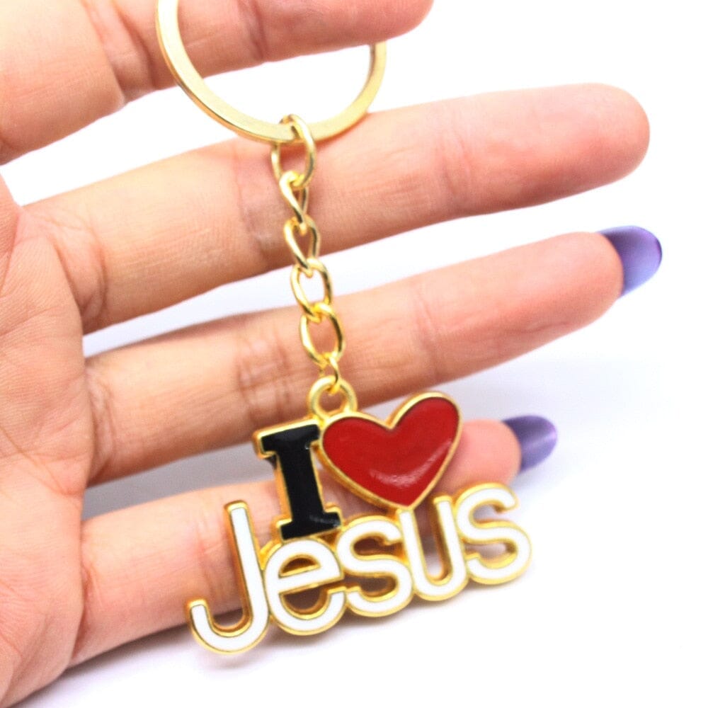 WWJD Trendy Letter I LOVE JESUS Shape Pendant NecklaceNecklacegold 2
