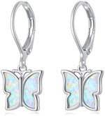 Butterfly Small Hoop Fire Opal EarringsEarringsWhite