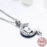 Lucky Fairy in Blue Moon Pendant Necklace - 100% 925 Sterling SilverNecklace