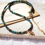 Bohemia Jewelry PUKA Shell Pendant Chrysocollas NecklaceNecklace