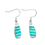 Blue White Fire Opal Bridge Drop EarringsEarringsGreen