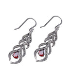 Elegant Water Drop Garnet Earrings - 925 Sterling SilverEarrings