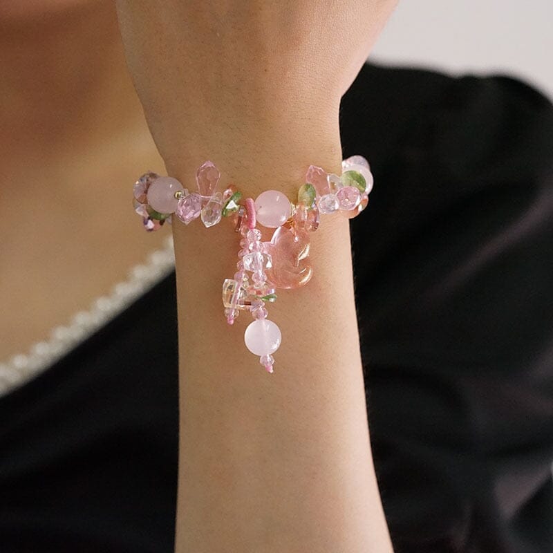 Sweet Pink Opal and Swarovski Crystals BraceletBracelet