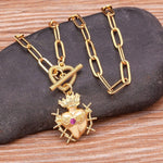 WWJD Jesus Sacred Heart Medal Pendant Chain NecklaceNecklace
