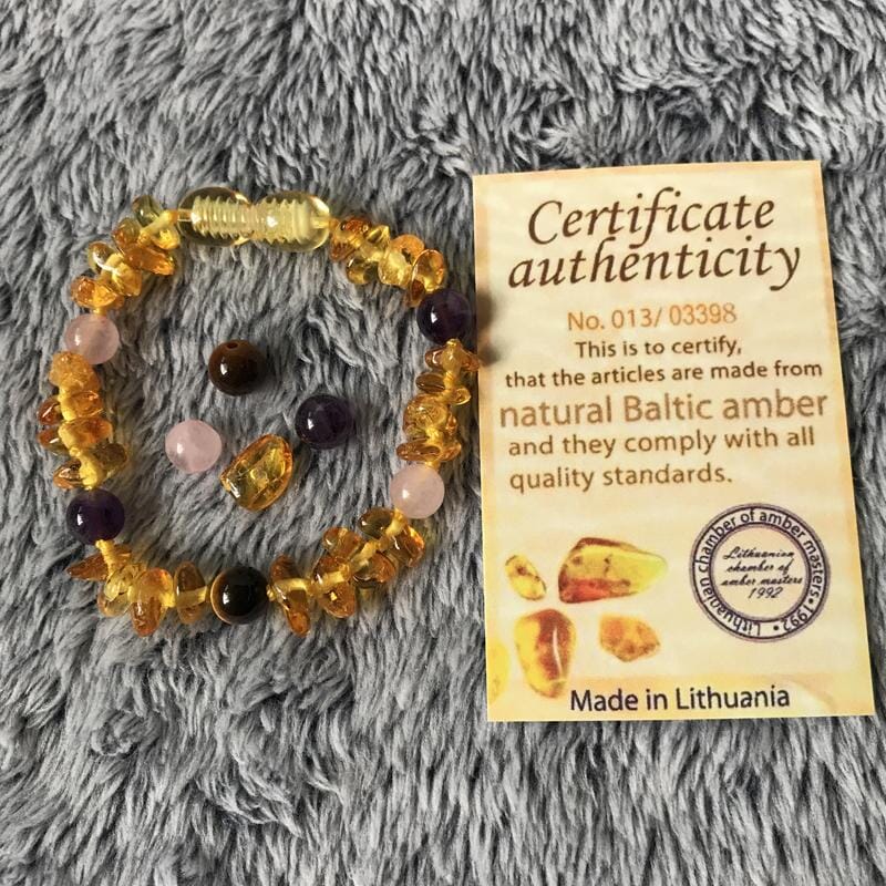 Natural Baltic Amber Bracelet - Made in LithuaniaBracelet14cm for baby