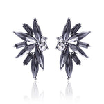 Colorful Crystal Opal Stone Angle Wings Stud EarringsEarringsblack