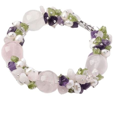 Assorted Amethyst, Rose Quartz and Peridot BraceletBracelet