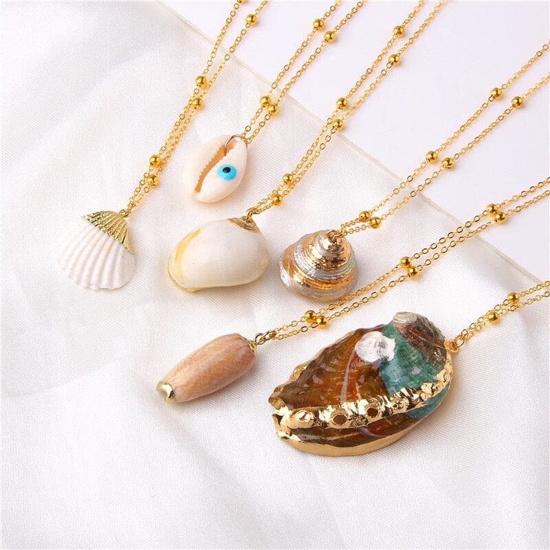 Boho Shell Necklace Sea Shell Chain Pendant NecklaceNecklace