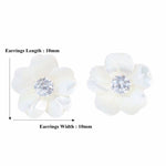 Authentic 925 Sterling Silver Flower Shell EarringsEarrings