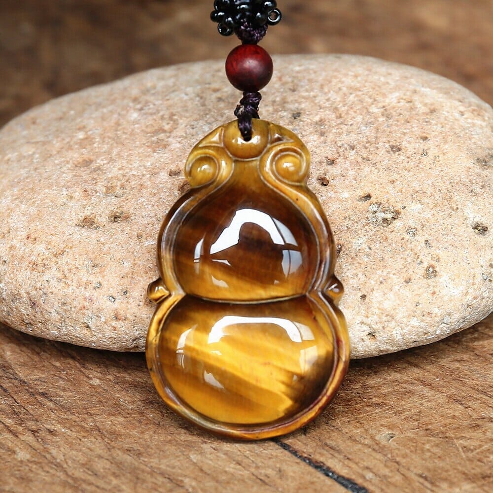 Tiger Eye Stone Carved Lucky Energy NecklaceNecklace