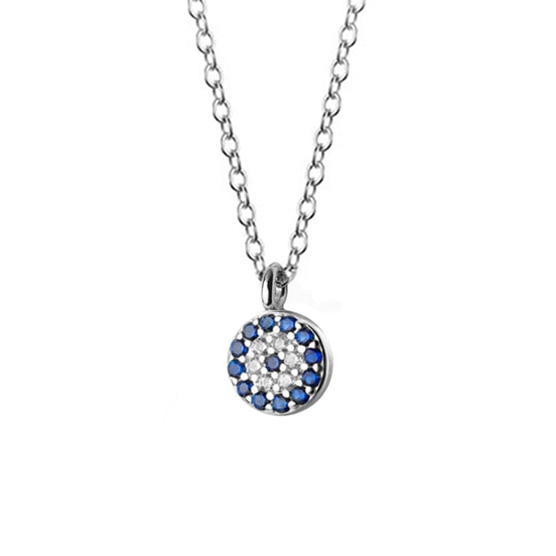 Lovely Blue Eyes Sapphire Gold and Silver Jewelry Set - 925 Sterling SilverRingNecklace-Silver