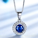 Nano Blue Sapphire Pendant Stud Earrings Jewelry Set - 925 Sterling SilverEarrings