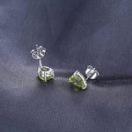 Fashion Pear Genuine Peridot Stud Earrings - 925 Sterling SilverEarrings
