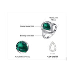 Elegant Pear Shape Emerald Ring - 925 Sterling SilverRing