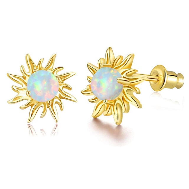 Fire Opal Sunflower Stud EarringsEarrings