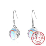 Colorful Moonstone Dangle Earrings - 925 Sterling SilverEarrings