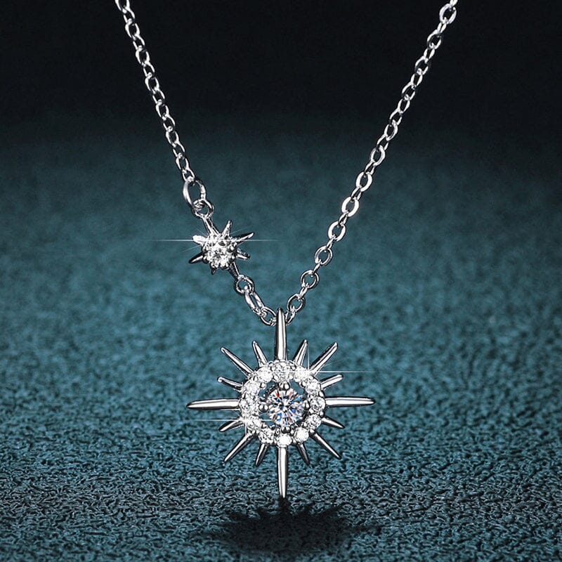 Diamond Star Pendant Necklace - 925 Sterling SilverNecklace