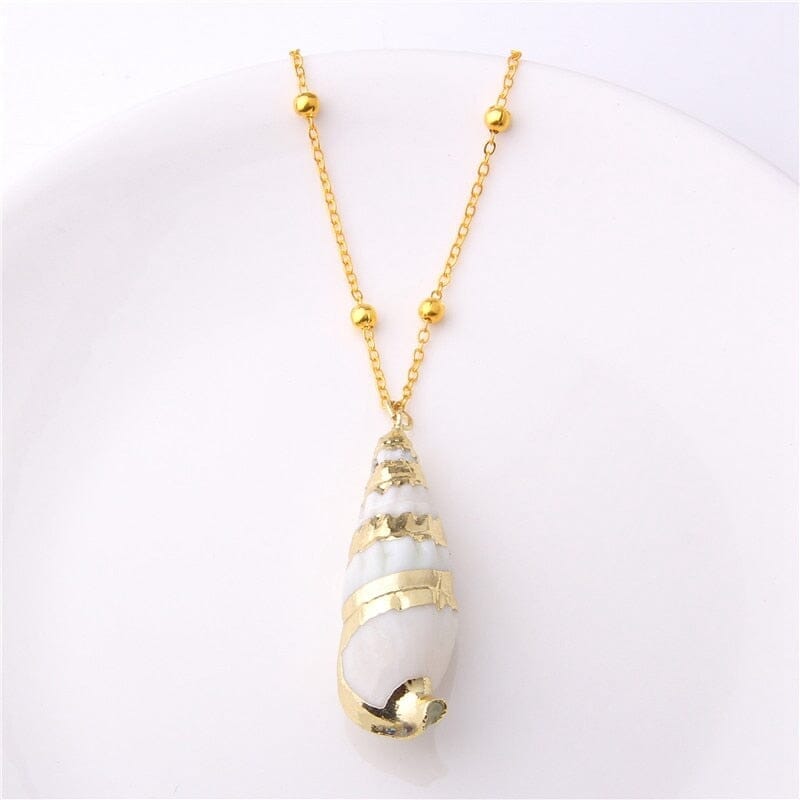 Boho Shell Necklace Sea Shell Chain Pendant NecklaceNecklace2 about 4.6cm